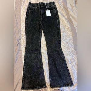 KanCan black distressed flare leg jeans